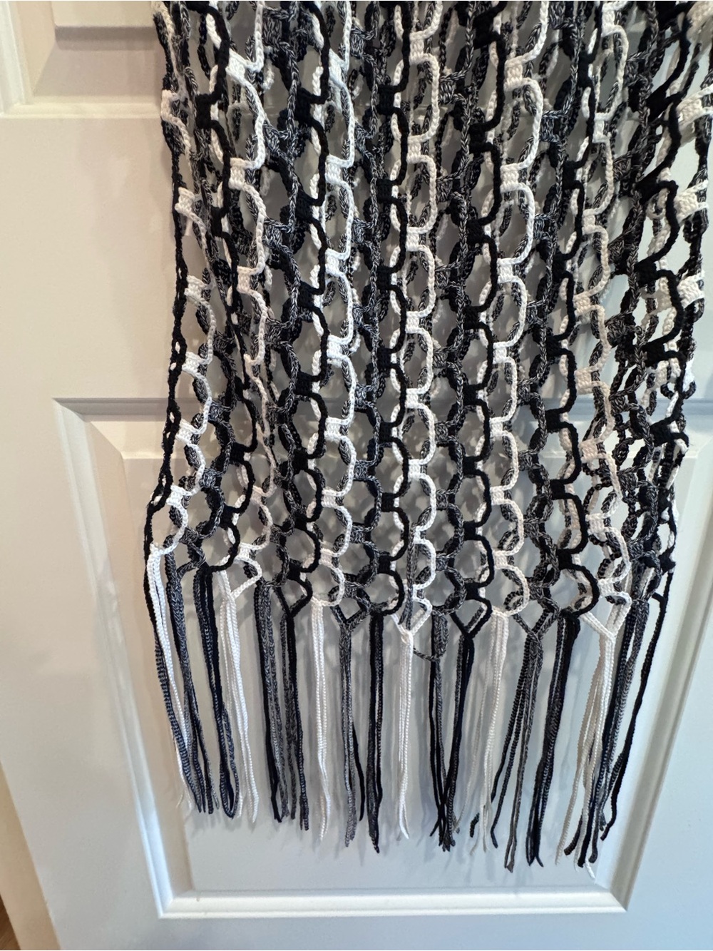 NBD Black and White Crochet Fringe Maxi Dress Cover-up - Picture 7 of 7